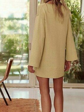 NWOT Pale Green Free People Melanie Tunic Sweater Mini Dress | Small 2 4 6